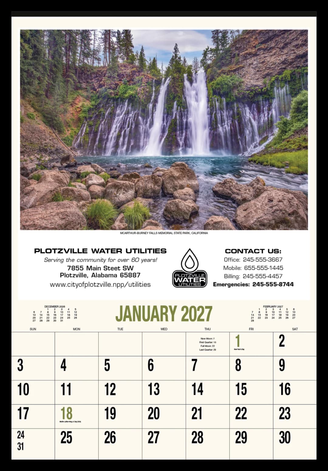 Scenic America® Executive-White Ad Calendar