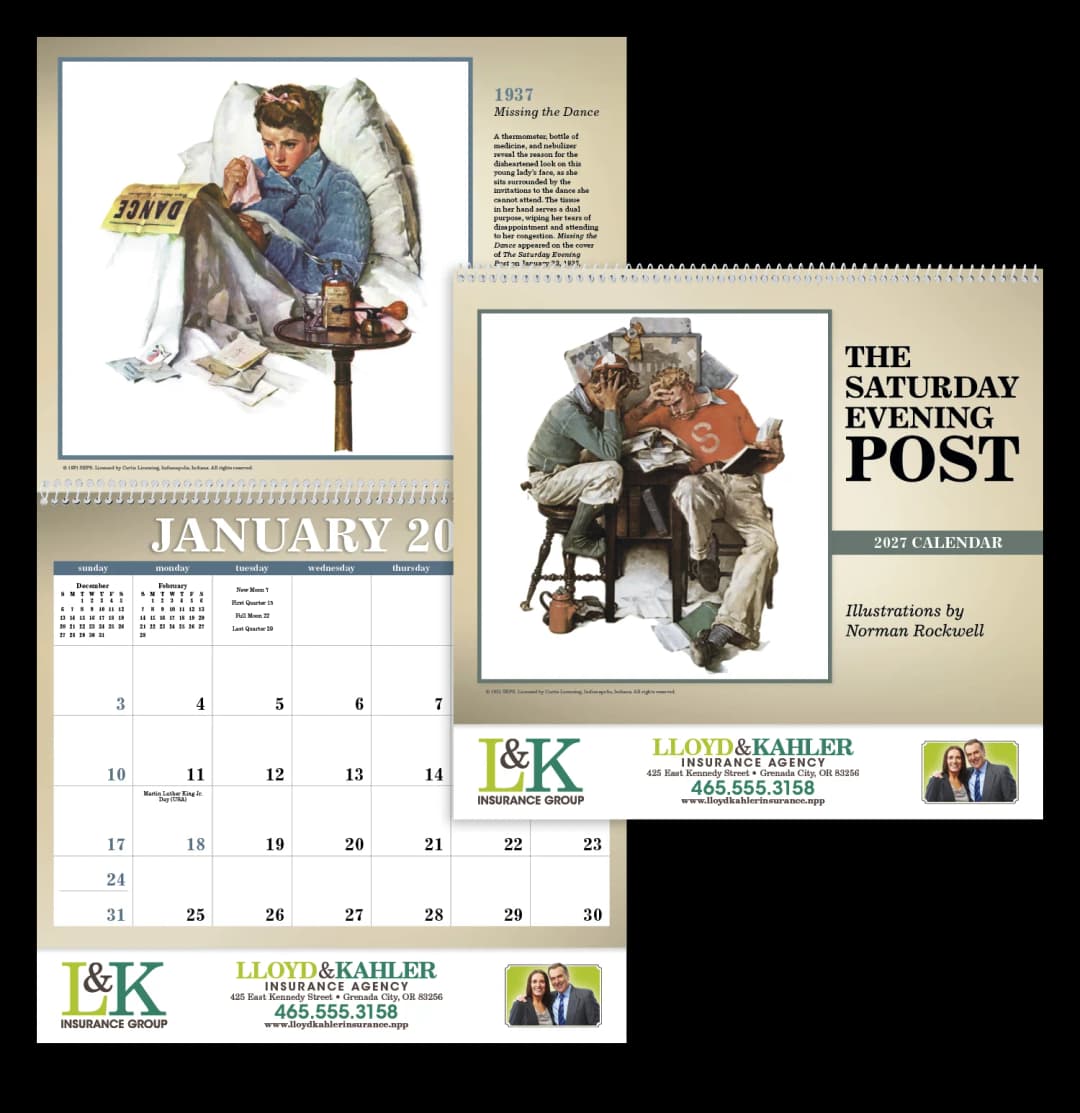 The Saturday Evening Post Illustrations by Norman Rockwell Calendar