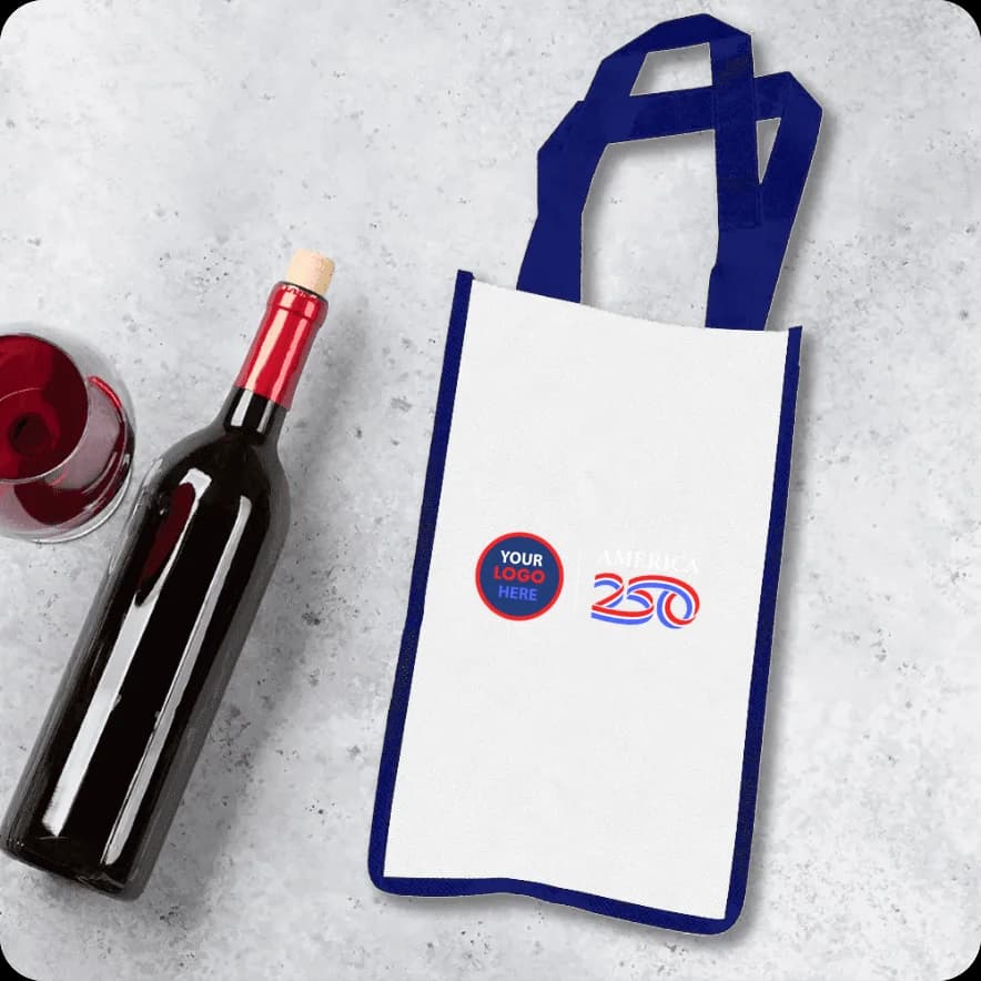 Laminated 2 Bottle Wine Tote