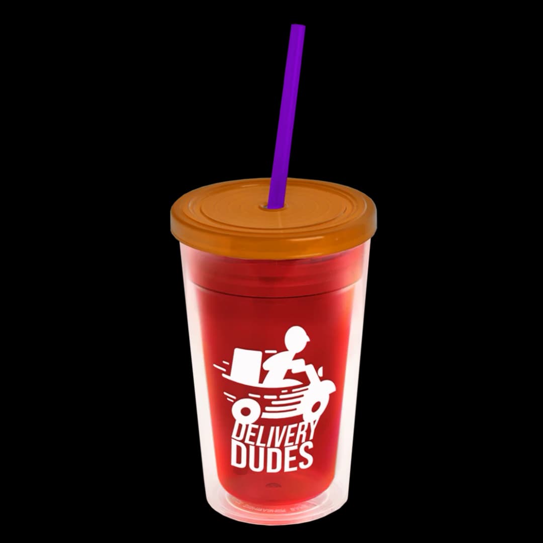 Transparent Tumbler with Straw Lid - 16 oz.