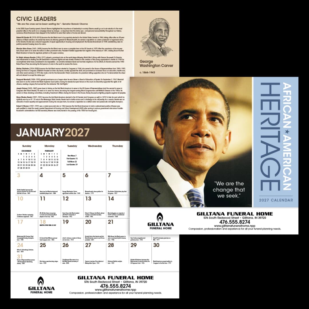 African-American Heritage Barack Obama Calendar