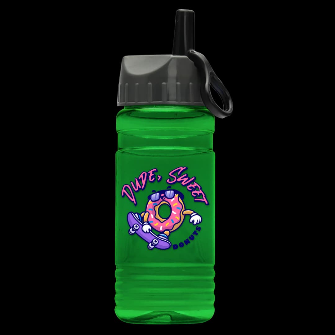 RPET Bottle with Ring-Straw Lid - 20 oz.