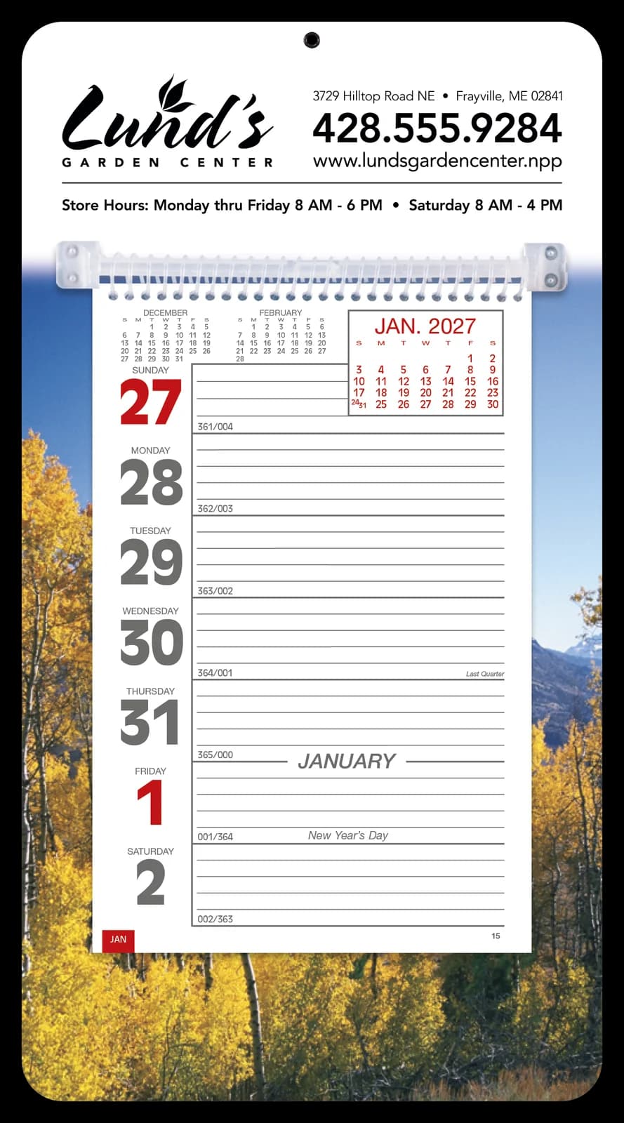 Full-Color Weekly Memo Calendar