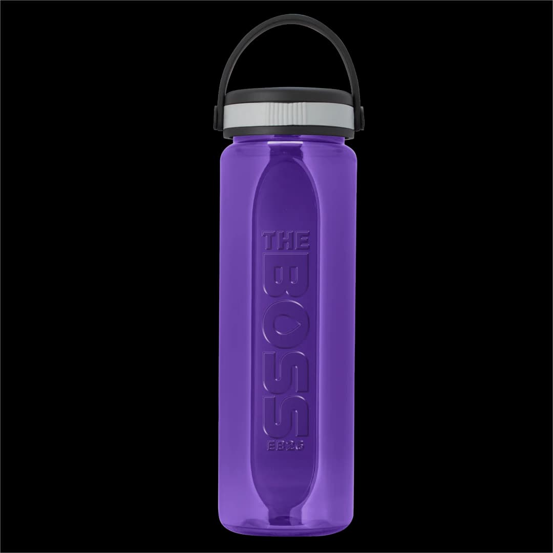 Boss Embossed RPET Bottle with Grip Lid - 26 oz.