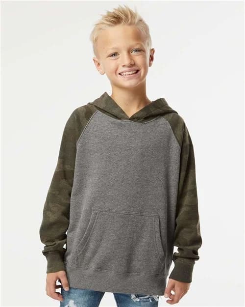 Independent Trading Co. Youth Lightweight Special Blend Raglan Hooded Sweatshirt