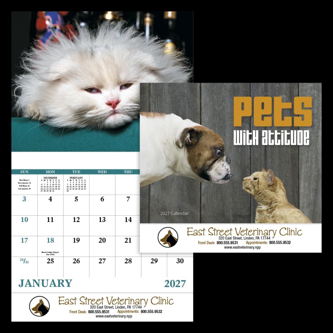 Pets with Attitude - Stapled Calendar