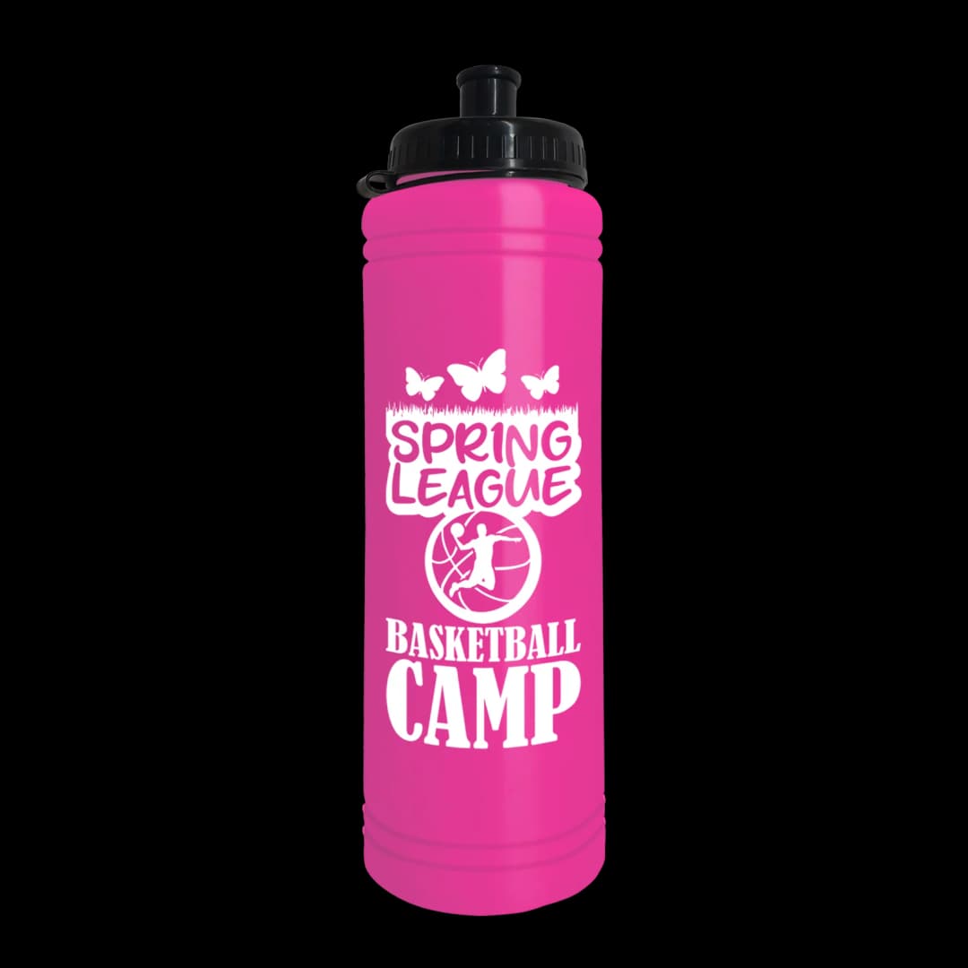 Slim Line Bottle with Tethered Push-Pull Lid - 25 oz.