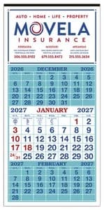 Skinner & Kennedy® 3-Month Display 12-Sheet Calendar (Item 63-E)