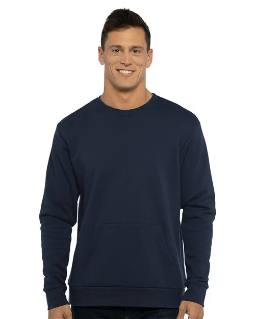 Next Level Unisex Santa Barbara Pocket Crewneck Sweatshirt