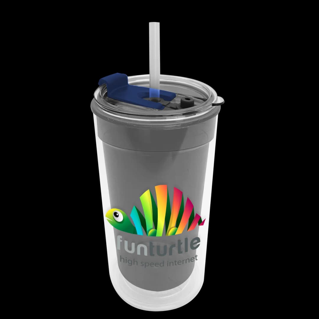 Transparent Tumbler with 2-in-1 Lid with Straw - 14 oz.