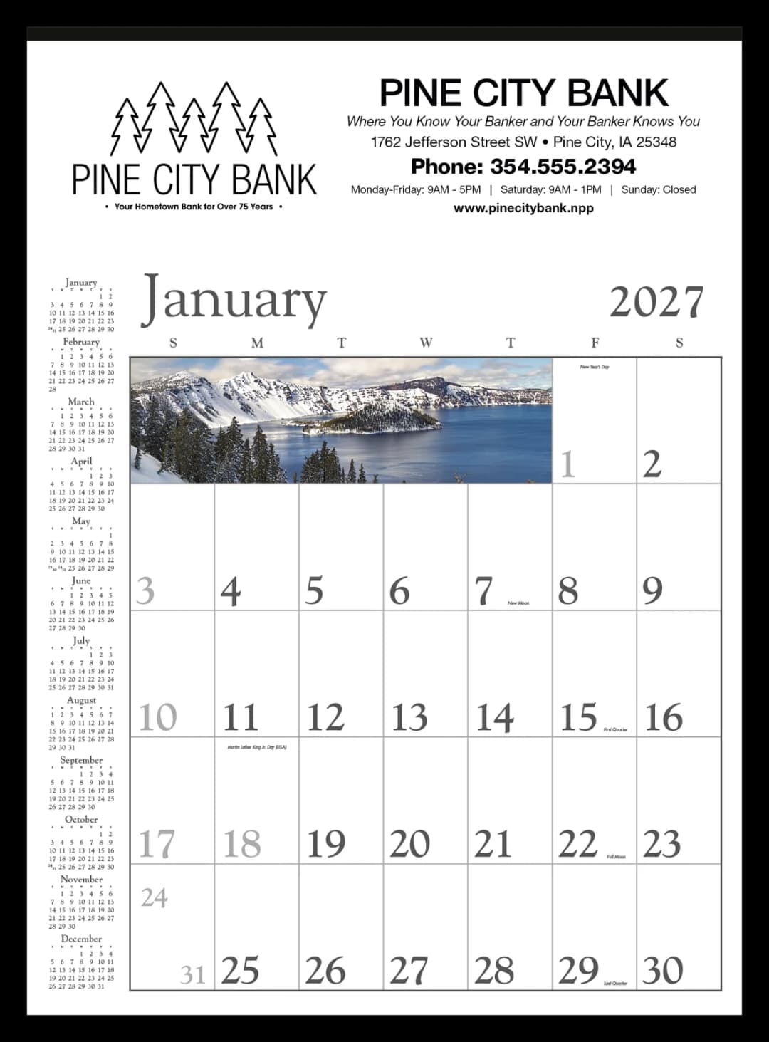 Decorator Memo (White) Calendar