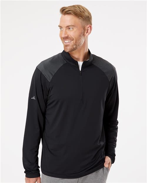Adidas Men's Ultimate365 Lightweight Shoulder Stripe Quarter-Zip Pullover