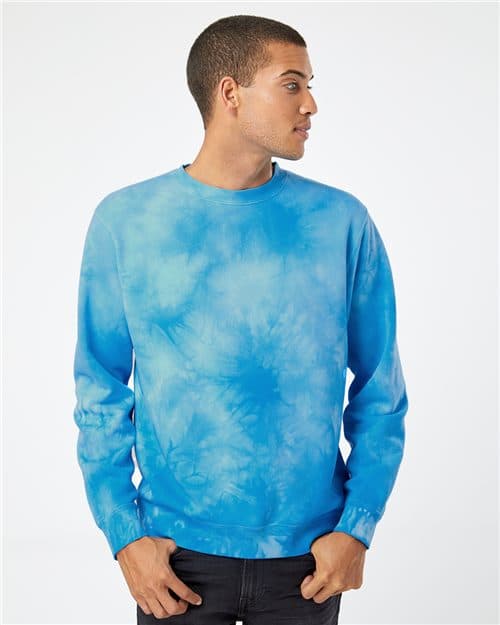 Independent Trading Co. Unisex Midweight Tie-Dyed Crewneck Sweatshirt