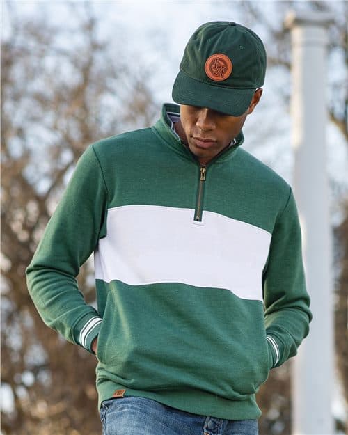 Holloway Men's All-American Fleece Colorblocked Quarter-Zip Sweatshirt