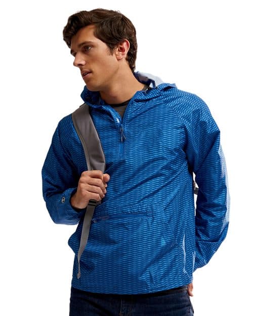 Holloway Men's Range Hooded Packable Quarter-Zip Jacket