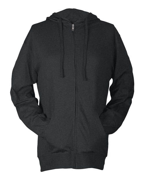 Tultex Unisex Beach Full-Zip Hooded Long Sleeve T-Shirt