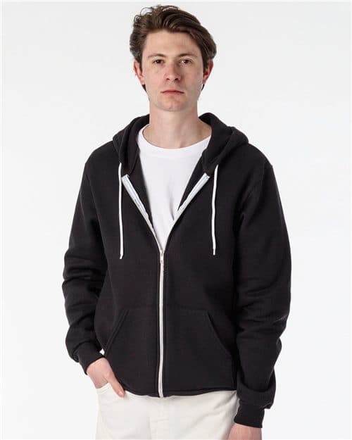 Los Angeles Apparel Unisex USA-Made Flex Fleece Full-Zip Hooded Sweatshirt