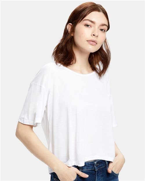 US Blanks Women's Boxy Open Neck Tee