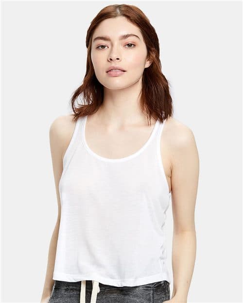US Blanks Women's Sheer Cropped Racer Tank Top