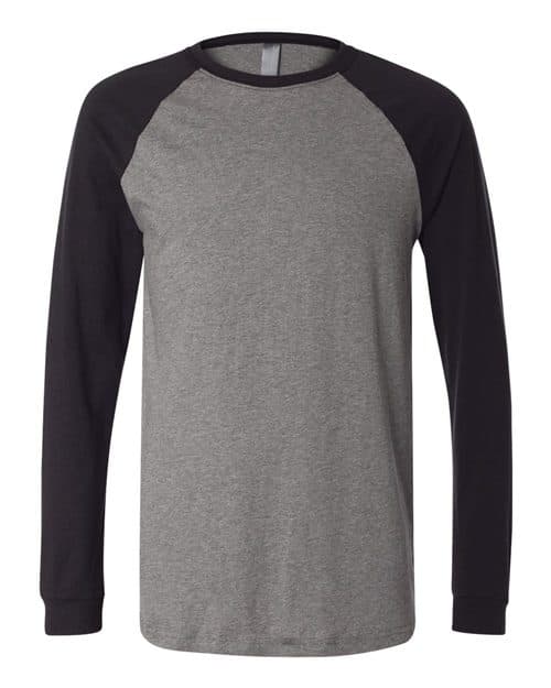 BELLA + CANVAS Men's Long Sleeve Jersey Baseball Tee