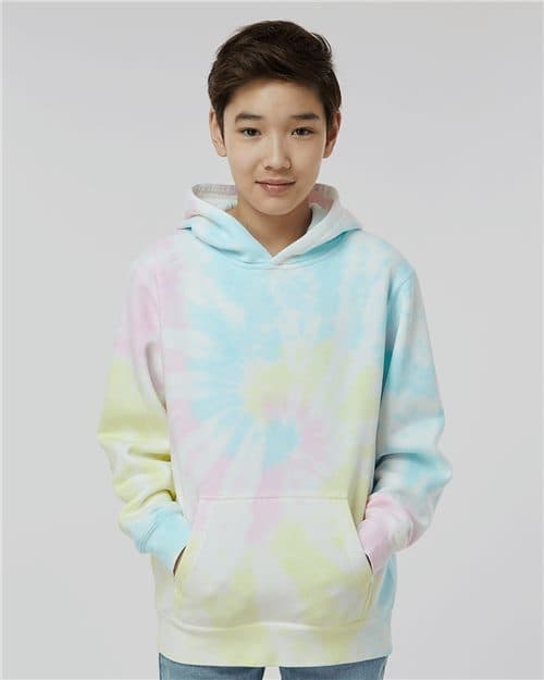Independent Trading Co. Youth Midweight Tie-Dyed Hooded Sweatshirt