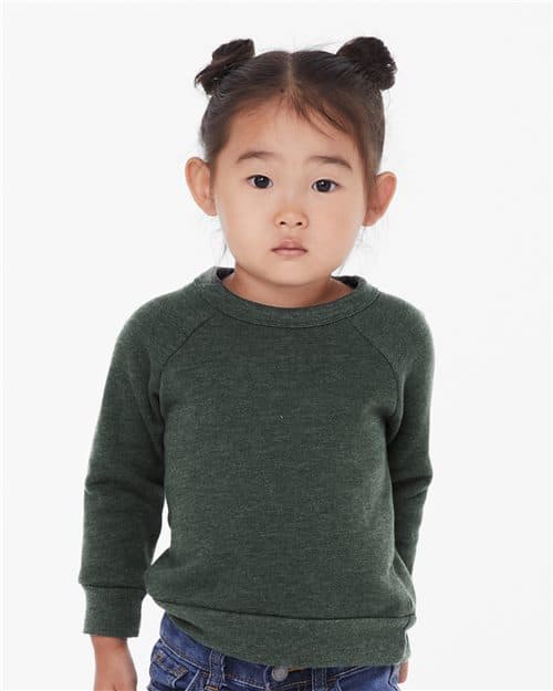 BELLA + CANVAS Toddler Sponge Fleece Raglan Crewneck Sweatshirt