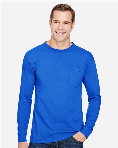 Bayside Unisex Union-Made Long Sleeve Pocket T-Shirt
