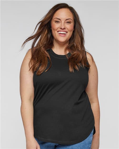 LAT Women's Curvy Relaxed Fine Jersey Tank