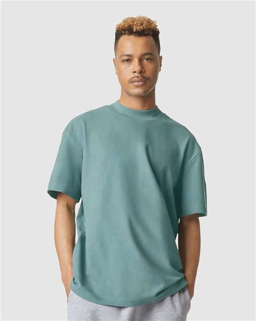 American Apparel Unisex Pique Mock Neck Tee