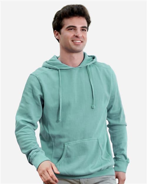 J. America Unisex Pigment-Dyed Fleece Hooded Sweatshirt