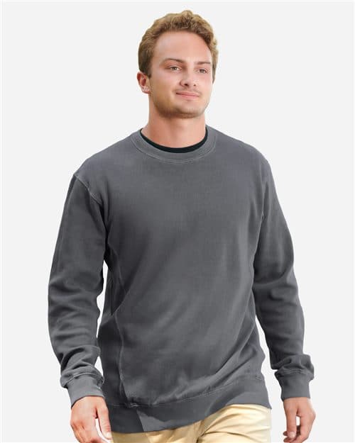J. America Unisex Pigment-Dyed Fleece Crewneck Sweatshirt