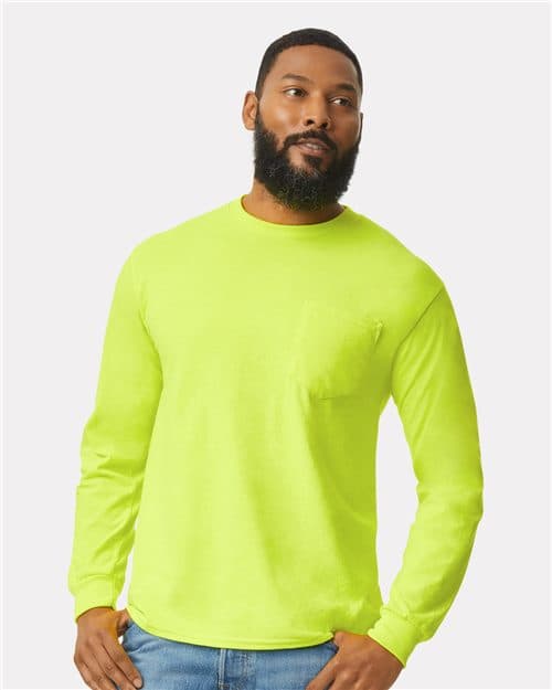 Gildan Unisex Ultra Cotton® Long Sleeve Pocket T-Shirt