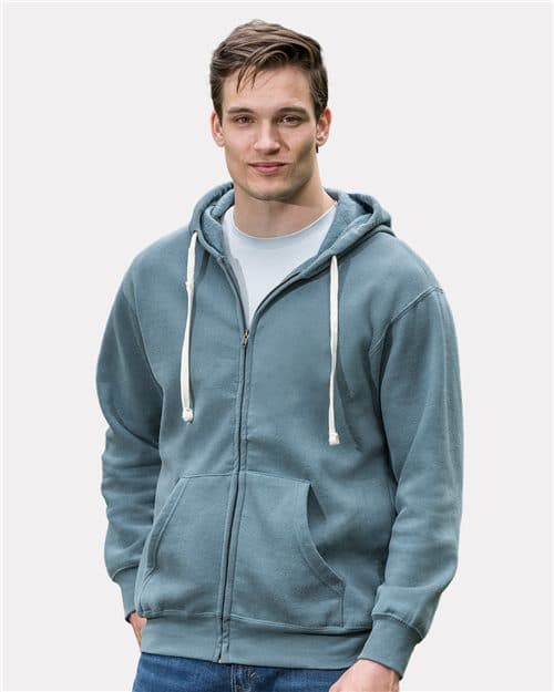 MV Sport Unisex Vintage Fleece Full-Zip Hooded Sweatshirt