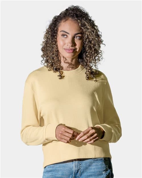 MV Sport Women's Romi Cloud Fleece Crop Crewneck Sweatshirt