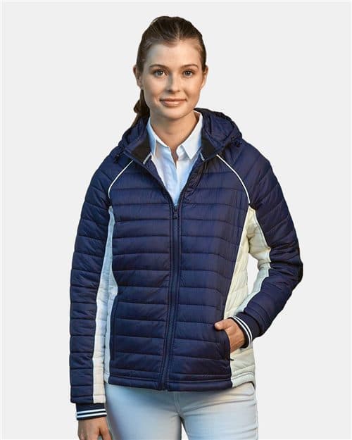 Nautica Women's Nautical Mile Hooded Puffer Jacket