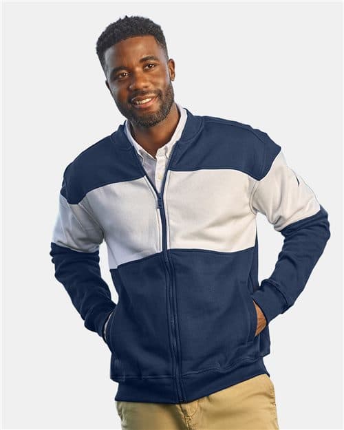 Nautica Unisex Anchor Fleece Colorblocked Bomber Jacket