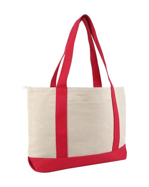 Liberty Bags Large Zippered Cotton Canvas Tote