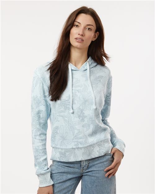 MV Sport Women's Maddie Floral Print Hooded Sweatshirt