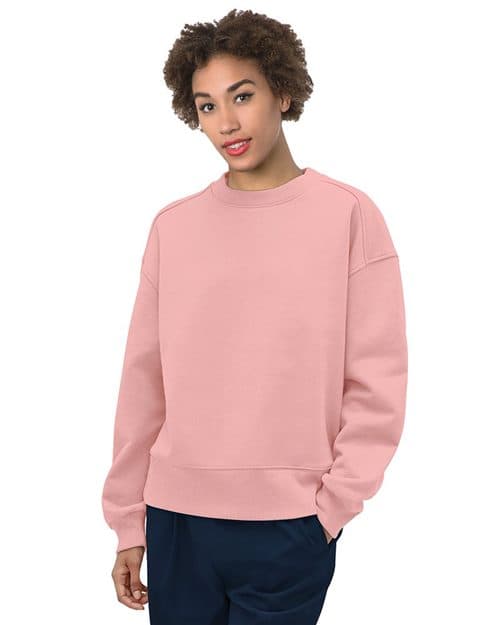 Bayside Women's USA-Made Fleece Crewneck Sweatshirt