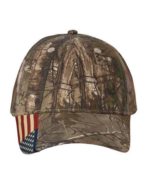 Kati Camo Woven USA Flag Mesh Cap