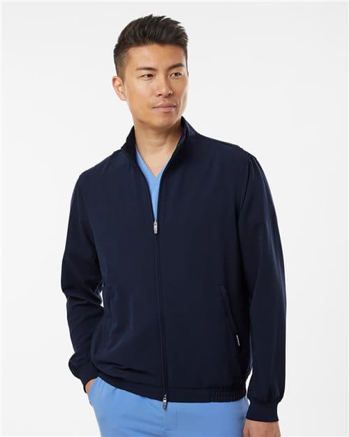 Jaanuu Men's Wolfe Everyday Full-Zip 6-Pocket Scrub Jacket
