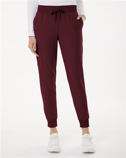 Jaanuu Women's Petite Sizes Silex Knit-Waist Scrub Joggers