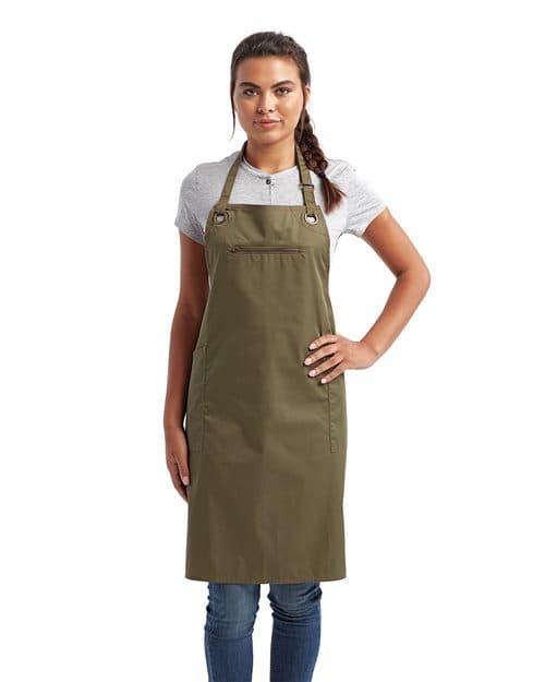 Artisan Collection by Reprime Barley Contrast Stitch Recycled Bib Apron