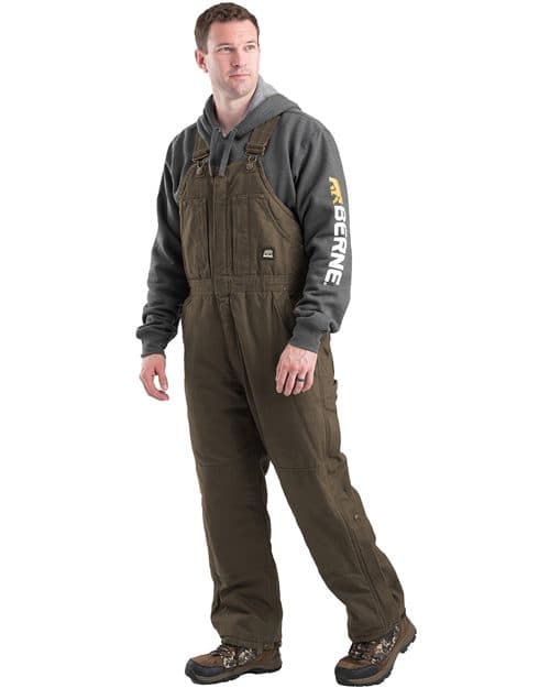 Berne Apparel Men's Heartland Insulated Washed Duck Bib Overall