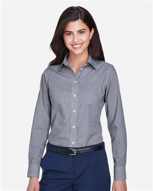 Devon & Jones Women's Crown Collection® Gingham Check Woven Dress Shirt