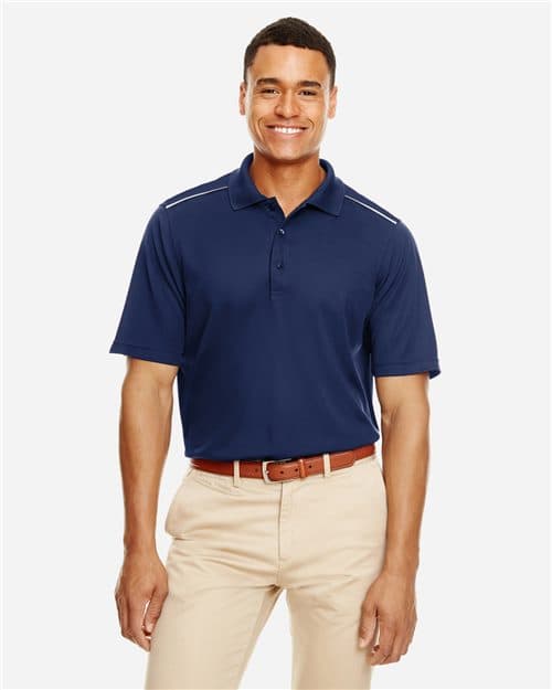 CORE365 Men's Radiant Performance Piqué Polo with Reflective Piping