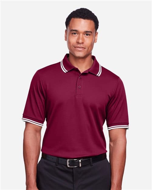 Devon & Jones Men's CrownLux Performance® Plaited Tipped Polo