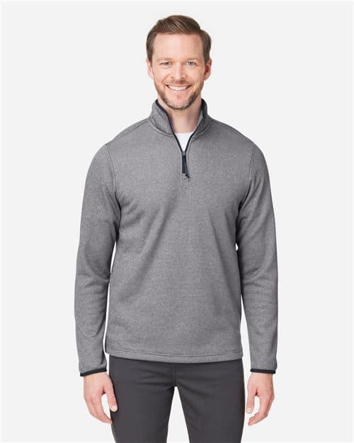 CORE365 Men's Venture Heathered Stripe Quarter-Zip Pullover