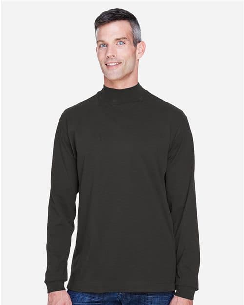 Devon & Jones Unisex Sueded Jersey Mock Neck T-Shirt
