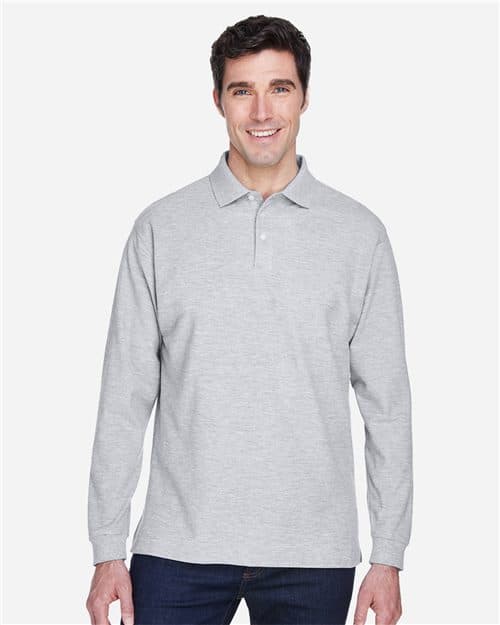 Devon & Jones Men's Pima Piqué Long Sleeve Polo